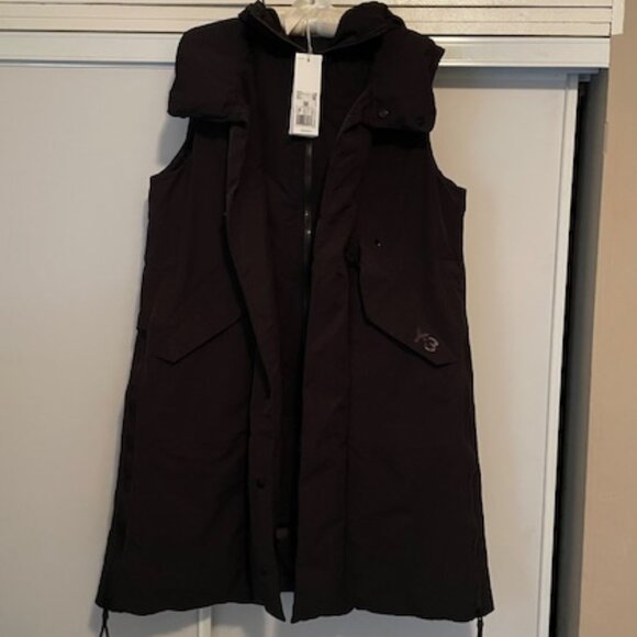 Y3 x Adidas Jackets & Blazers - NWT Y3 Adidas Vest Coat XXS Fits XS Small Puffer Adjustable Hooded Black $945
